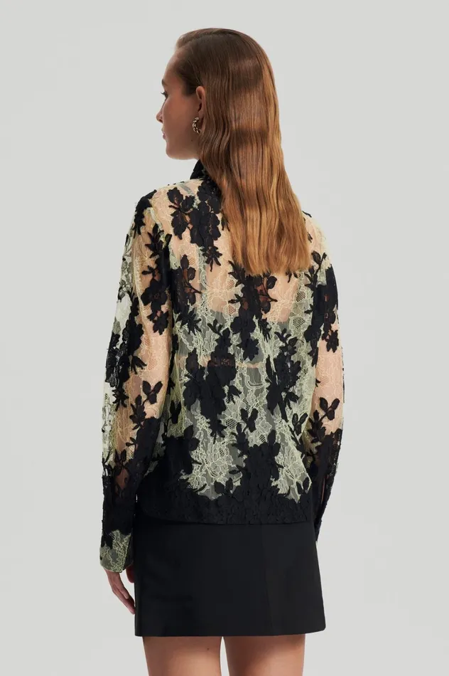 Shirts Women Scanlan Theodore FRENCH LACE SHIRT Lemon Shirts Women Scanlan Theodore FRENCH LACE SHIRT Lemon