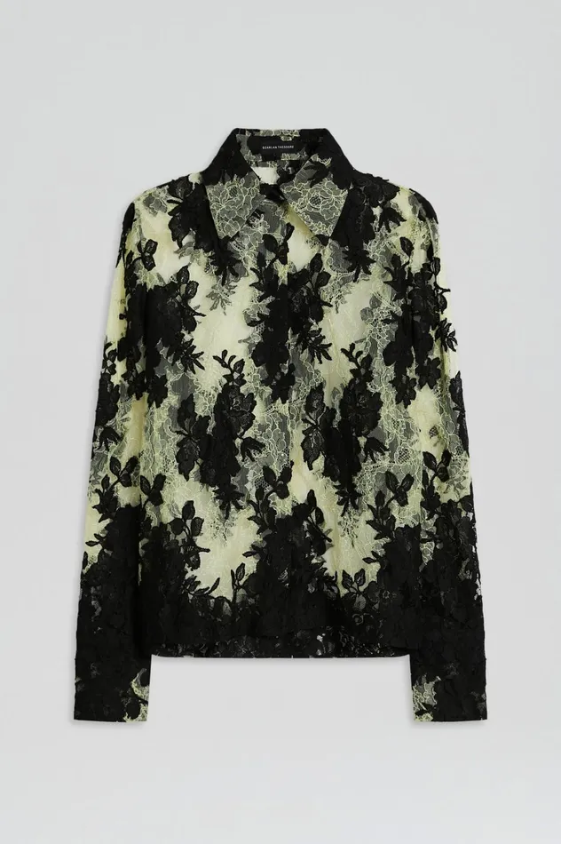 Shirts Women Scanlan Theodore FRENCH LACE SHIRT Lemon Shirts Women Scanlan Theodore FRENCH LACE SHIRT Lemon