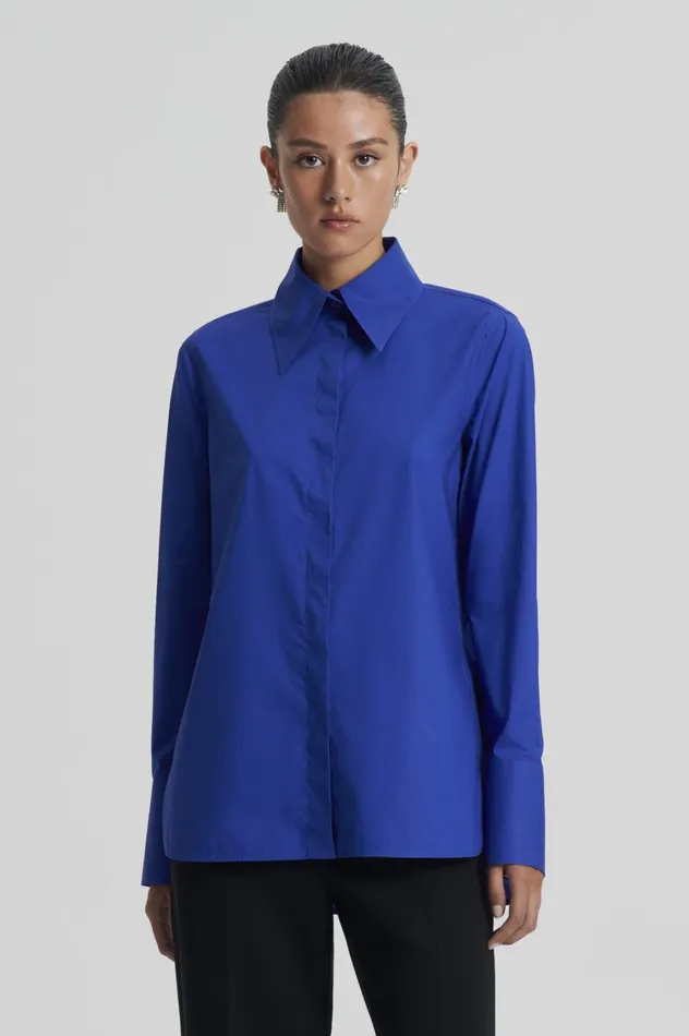 Shirts Women Scanlan Theodore PARACHUTE TAILORED SHIRT Bluette