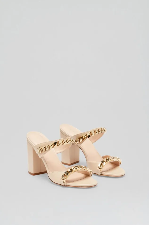 Shoes Women Scanlan Theodore SANDAL WITH CHAINS DETAIL 95 Nougat Shoes Women Scanlan Theodore SANDAL WITH CHAINS DETAIL 95 Nougat