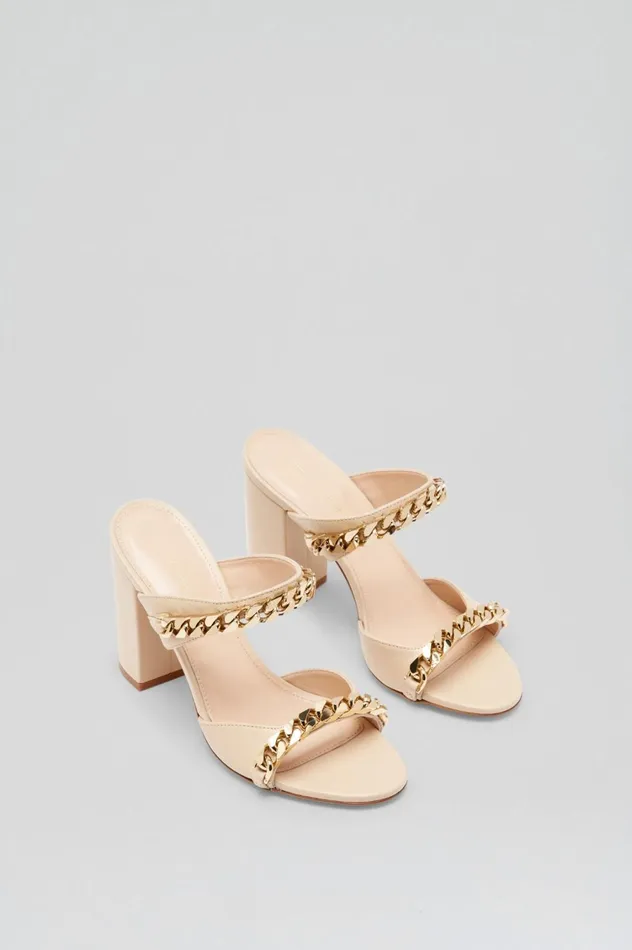 Shoes Women Scanlan Theodore SANDAL WITH CHAINS DETAIL 95 Nougat Shoes Women Scanlan Theodore SANDAL WITH CHAINS DETAIL 95 Nougat