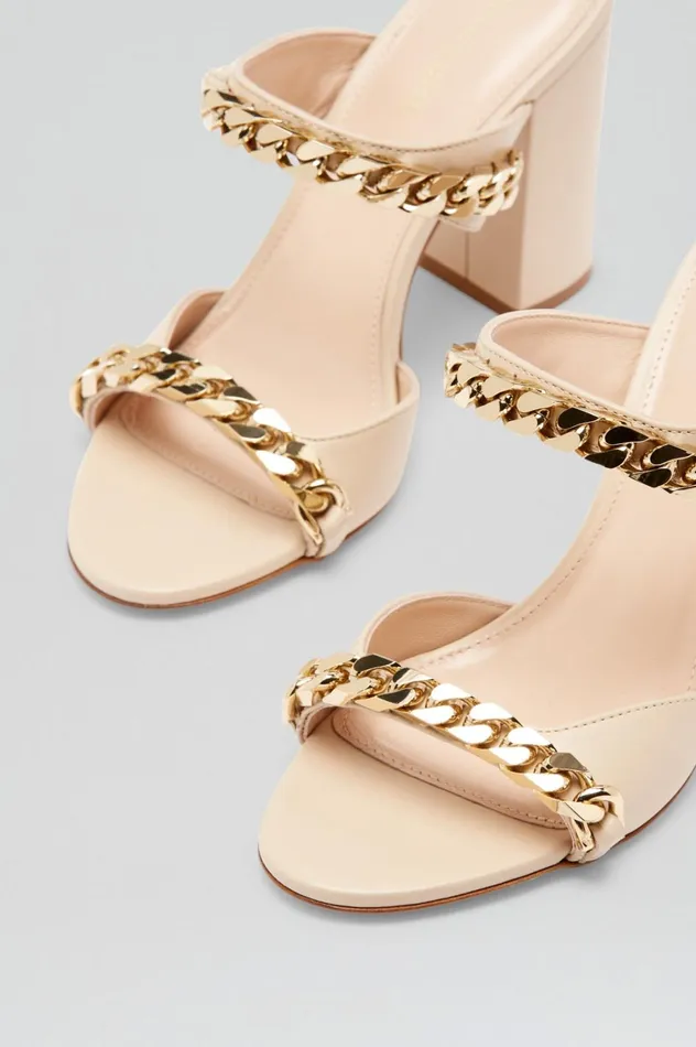 Shoes Women Scanlan Theodore SANDAL WITH CHAINS DETAIL 95 Nougat Shoes Women Scanlan Theodore SANDAL WITH CHAINS DETAIL 95 Nougat