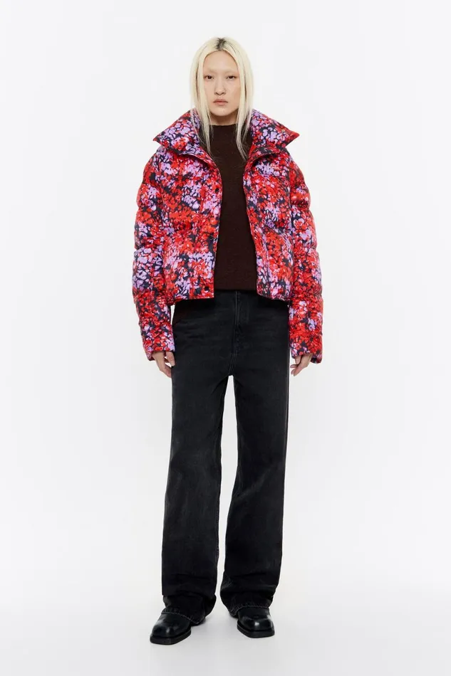 Short Red Leomimosa Down Jacket Leomimosa Red Women Bimba Y Lola Puffer Jackets