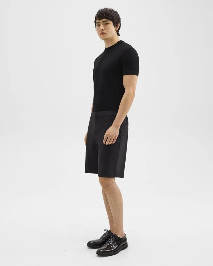 Shorts Men Theory Curtis 9 Drawstring Short In Precision Ponte Black Shorts Men Theory Curtis 9 Drawstring Short In Precision Ponte Black