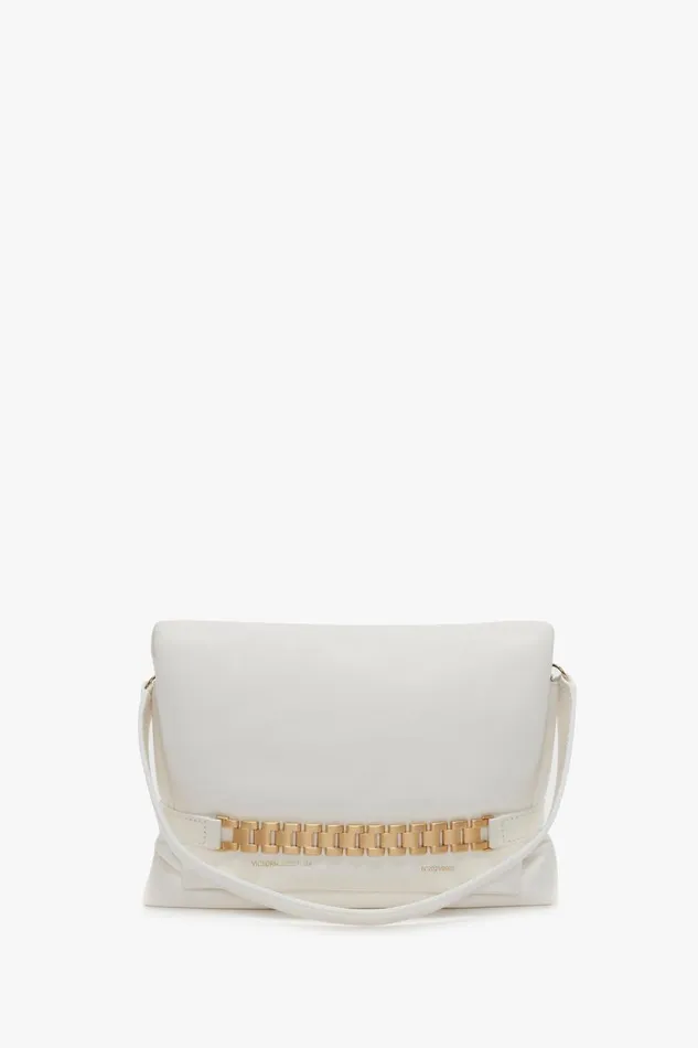 Shoulder Bags Women Victoria Beckham Puffy Chain Pouch With Strap In White Leather Shoulder Bags Women Victoria Beckham Puffy Chain Pouch With Strap In White Leather
