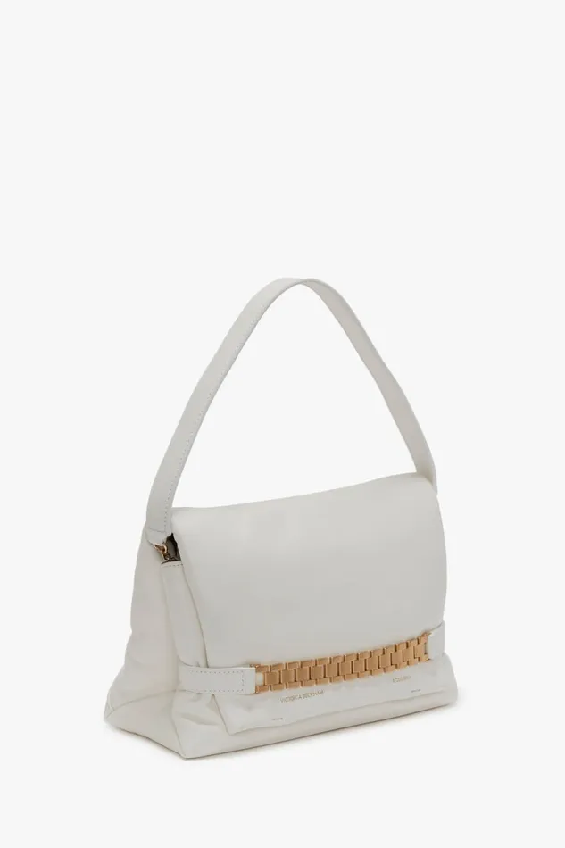 Shoulder Bags Women Victoria Beckham Puffy Chain Pouch With Strap In White Leather Shoulder Bags Women Victoria Beckham Puffy Chain Pouch With Strap In White Leather