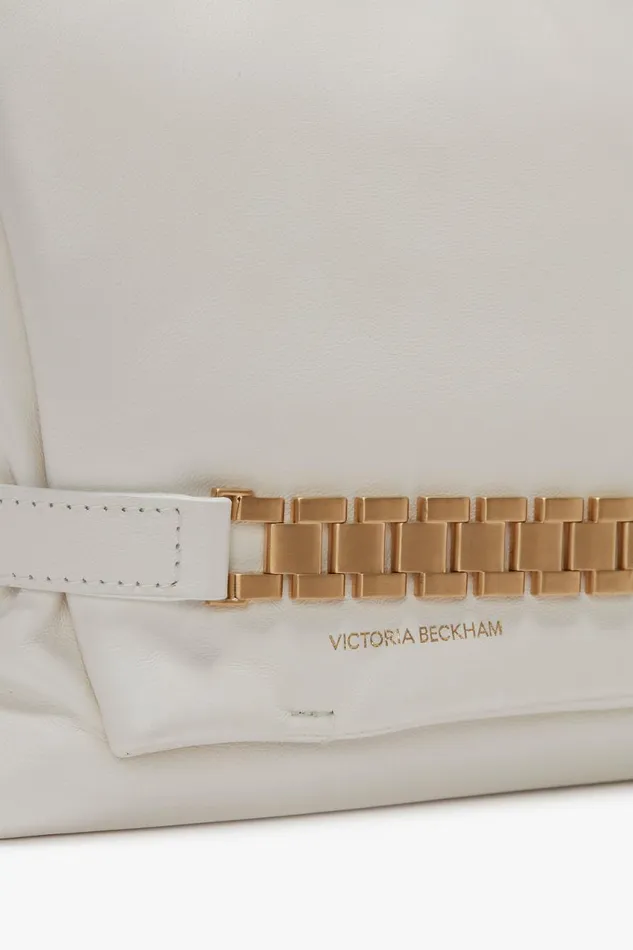 Shoulder Bags Women Victoria Beckham Puffy Chain Pouch With Strap In White Leather Shoulder Bags Women Victoria Beckham Puffy Chain Pouch With Strap In White Leather