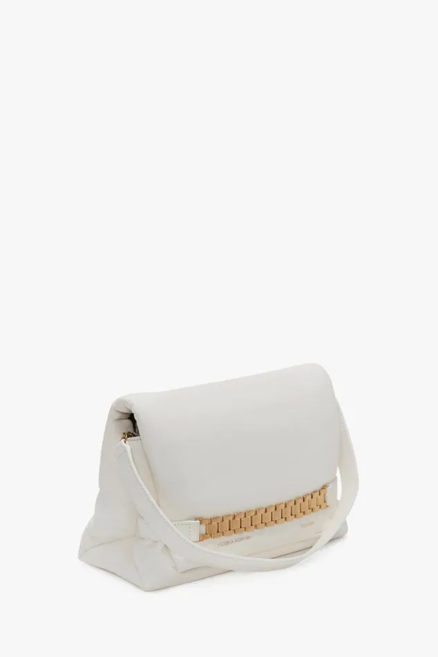 Shoulder Bags Women Victoria Beckham Puffy Chain Pouch With Strap In White Leather Shoulder Bags Women Victoria Beckham Puffy Chain Pouch With Strap In White Leather
