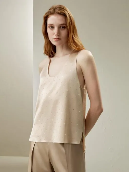 Silk Sparkle UNeck Vest Women Lilysilk Tops