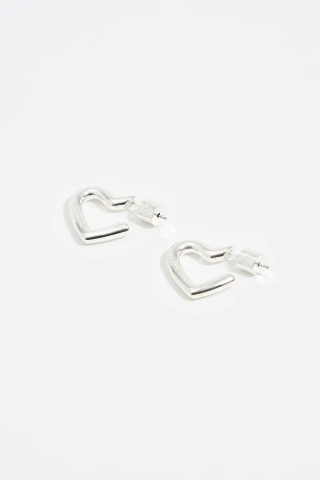 Silver Heart Hoop Earrings Silver Women Bimba Y Lola Jewelry Silver Heart Hoop Earrings Silver Women Bimba Y Lola Jewelry