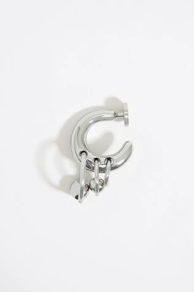 Silver Hoops Bag Charm Dark Silver Women Bimba Y Lola Bag Charms
