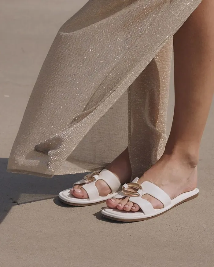 Slides Women SOREN WHITE Sandals NOVO Shoes