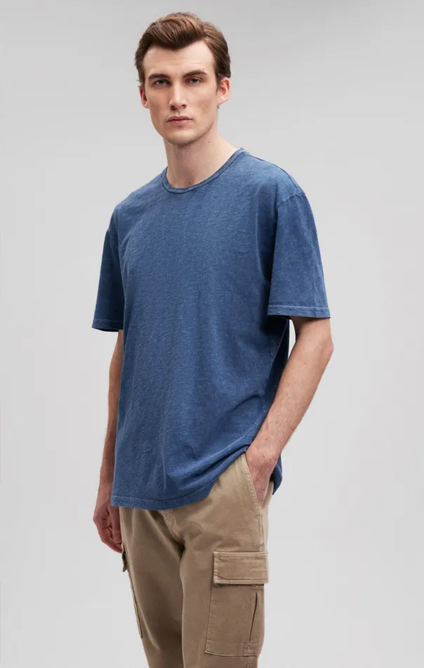 Slub Crew Neck TShirt In Navy Blazer Men Mavi Jeans TShirts