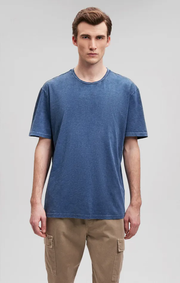 Slub Crew Neck TShirt In Navy Blazer Men Mavi Jeans TShirts