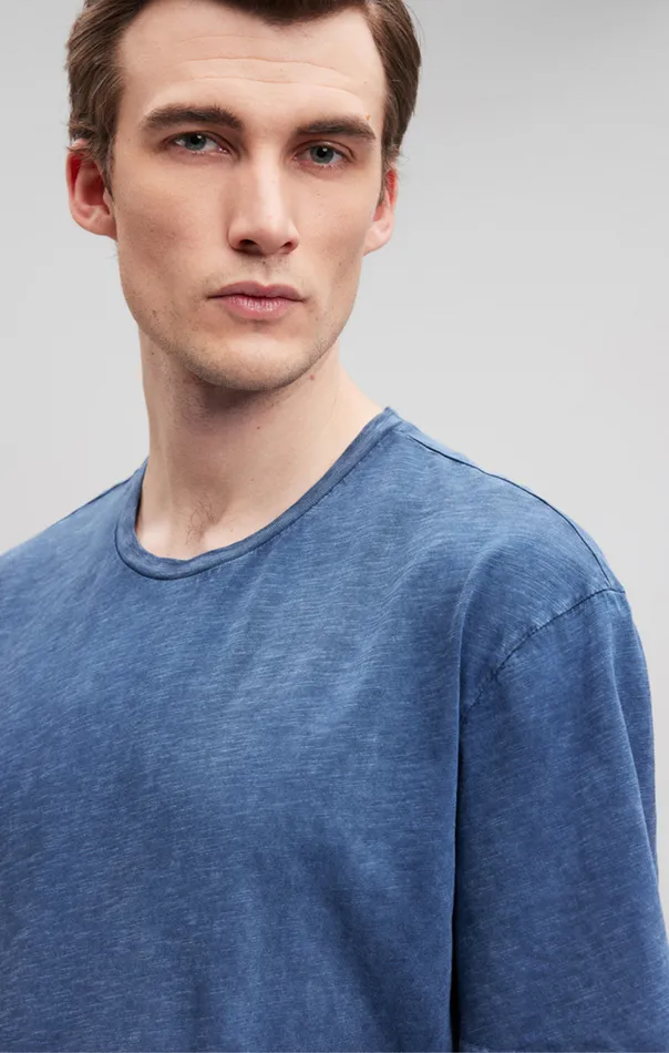 Slub Crew Neck TShirt In Navy Blazer Men Mavi Jeans TShirts