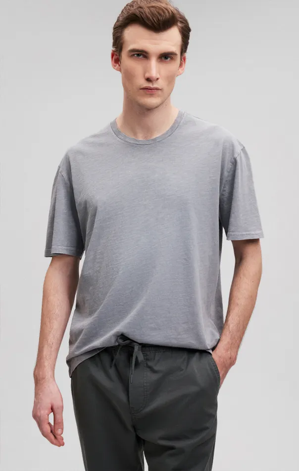 Slub Crew Neck TShirt In Silver Filigree Men Mavi Jeans TShirts