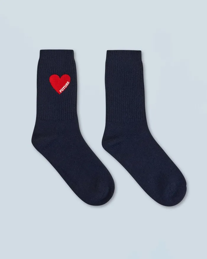 Socks From Future MidCalf Heart Socks Navy