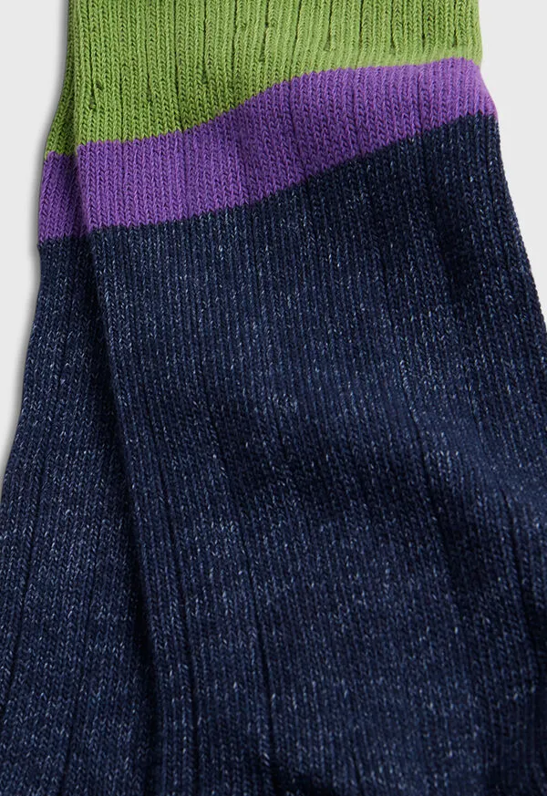 Socks Paulstuart Mens Cotton Denim Melange Sport Sock Berry
