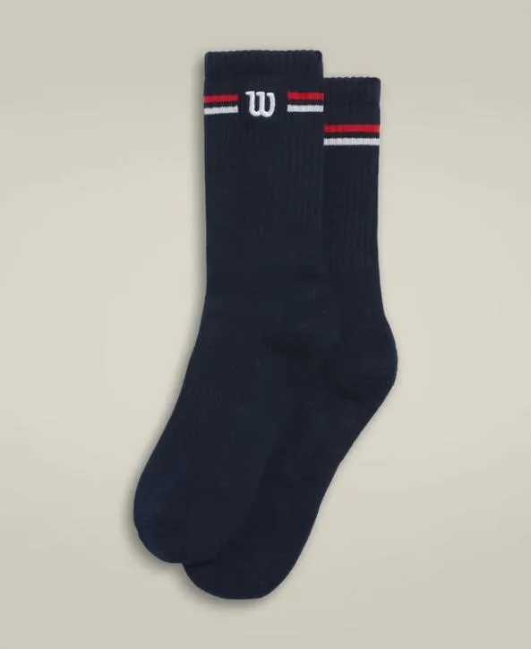 Socks Women Wilson Crew Stripe Logo Sock Classic Navy