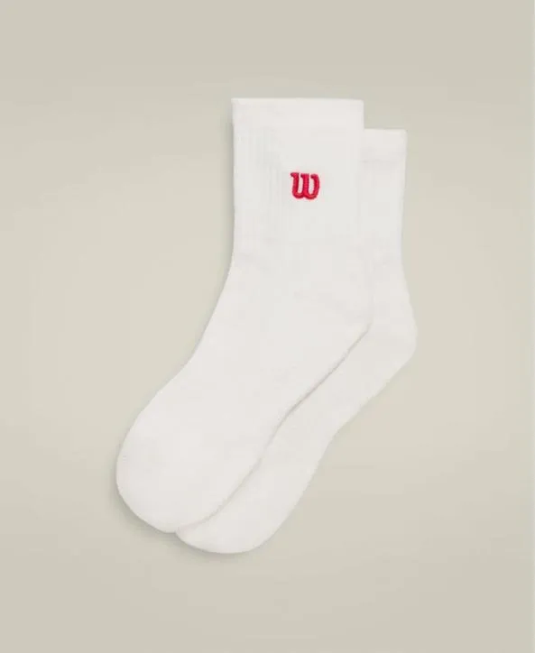 Socks Women Wilson QuarterLength Sock Bright White Infared