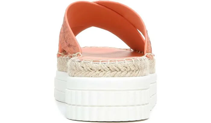 Sport Sandals Women Franco Sarto Franco Barb Platform Slide Sandal Vivid Coral Leather