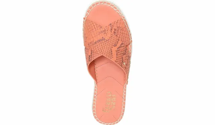 Sport Sandals Women Franco Sarto Franco Barb Platform Slide Sandal Vivid Coral Leather