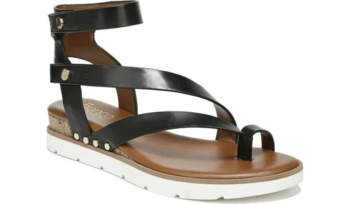 Sport Sandals Women Franco Sarto Franco Daven Gladiator Sandal Black Faux Leather
