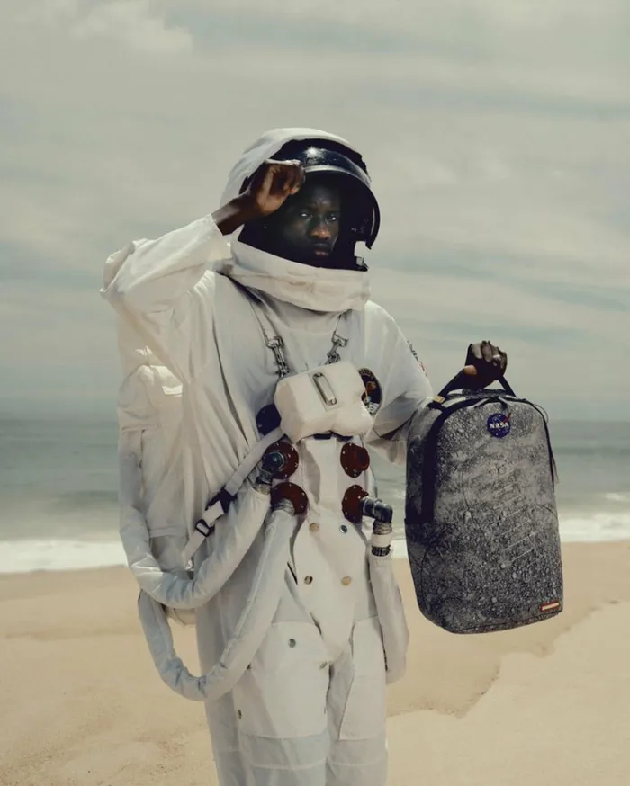 SPRAYGROUND STEP INTO THE FUTURE 8211 NASA COLLAB MOON SHARK 3D MOLDED Bags