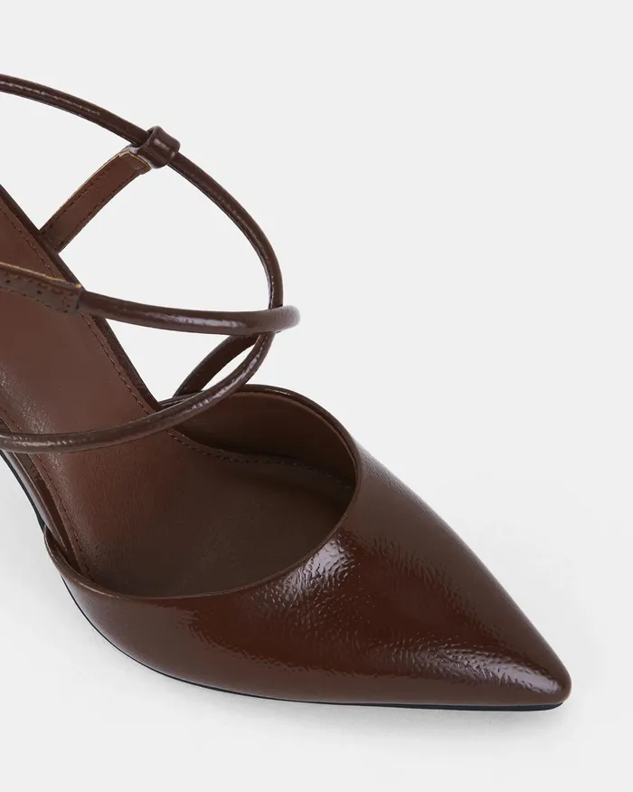 Stilettos Women IZANO MILK CHOCOLATE Closed Toe Heels NOVO Shoes