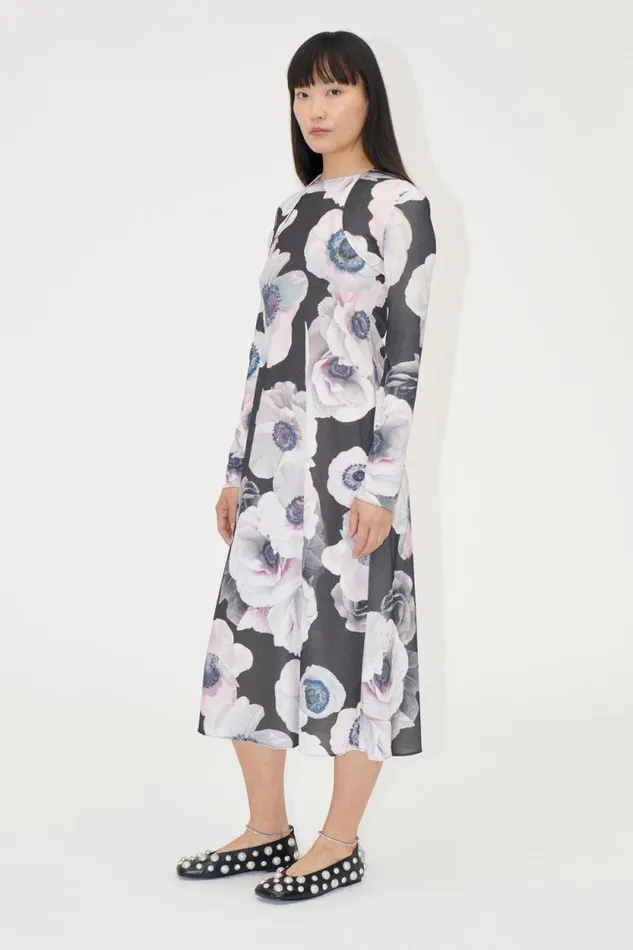 Stine Goya Dresses Crewneck Long Sleeve Midi Dress 8211 Nostalgic Anemone 8211 Women Stine Goya Dresses Crewneck Long Sleeve Midi Dress 8211 Nostalgic Anemone 8211 Women