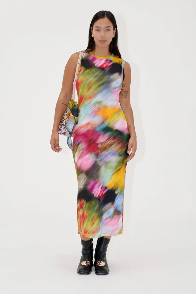 Stine Goya Dresses Tank Crewneck Dress 8211 Liquid Floral 8211 Women