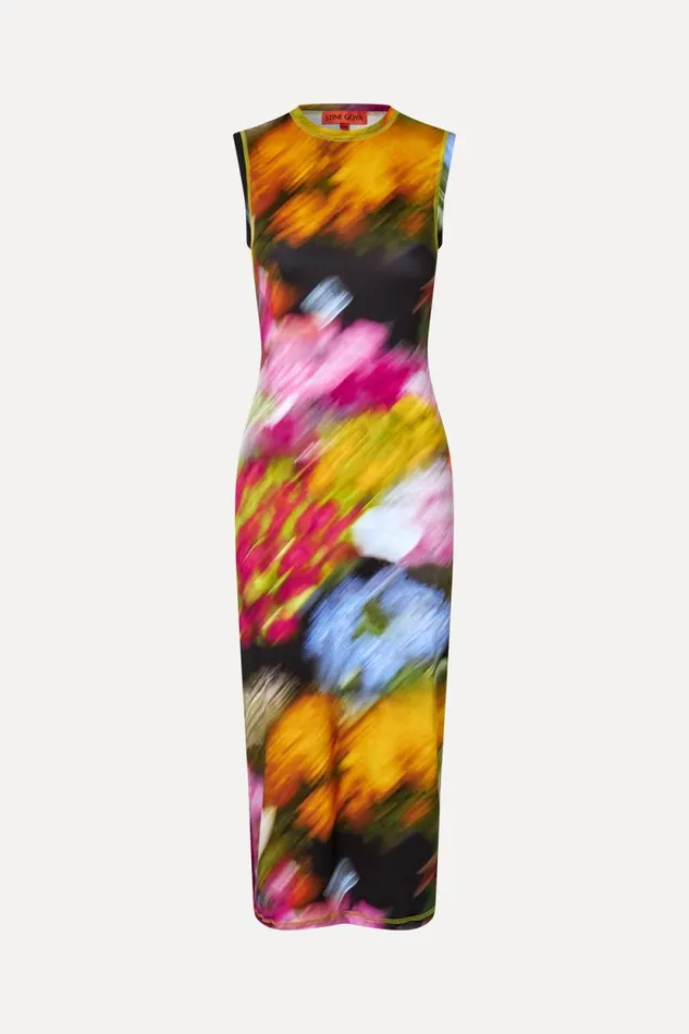 Stine Goya Dresses Tank Crewneck Dress 8211 Liquid Floral 8211 Women