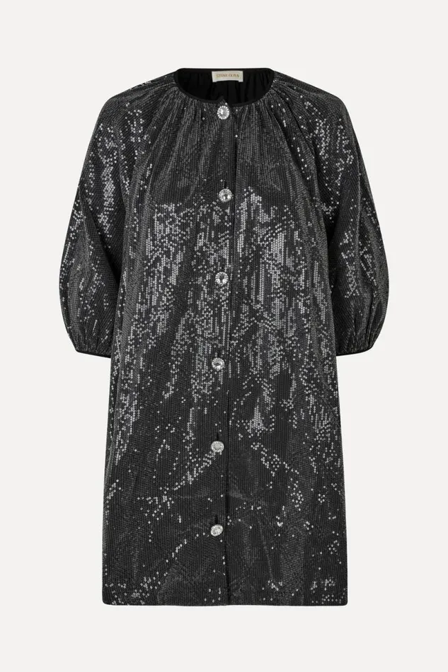 Stine Goya Dresses Yordano Dress 8211 Liquified Grid Black 8211 Women