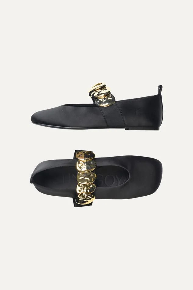 Stine Goya Shoes Ergo Stone Strap Ballerina 8211 Black 8211 Women