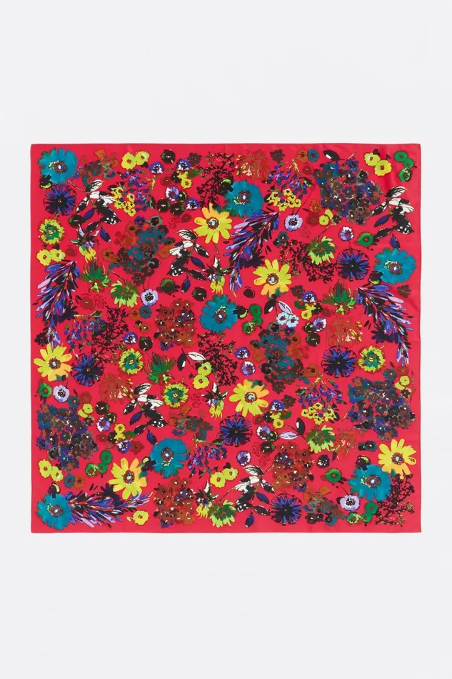 Strawberry Watercolor Floral Scarf Strawberry Women Bimba Y Lola Scarves