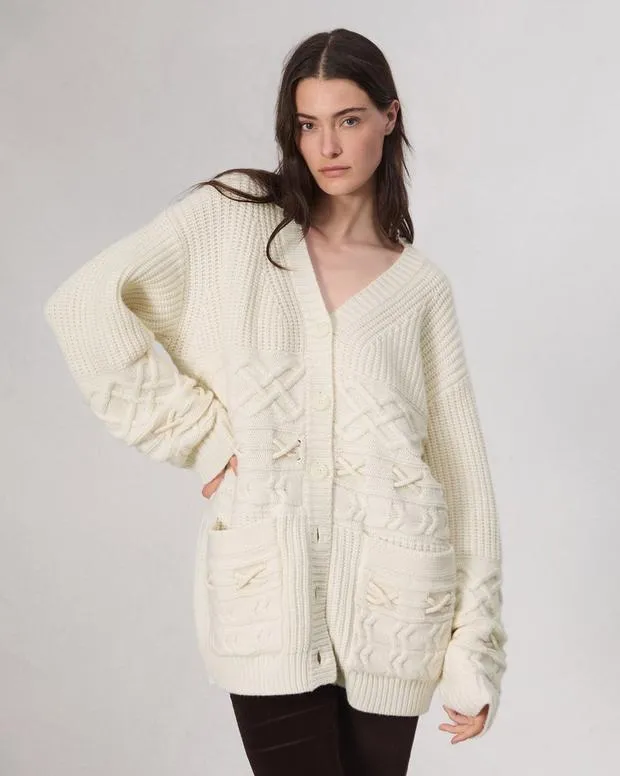 Sweaters and Sweatshirts Women Rag and Bone Conley Cable Cardigan Ivory