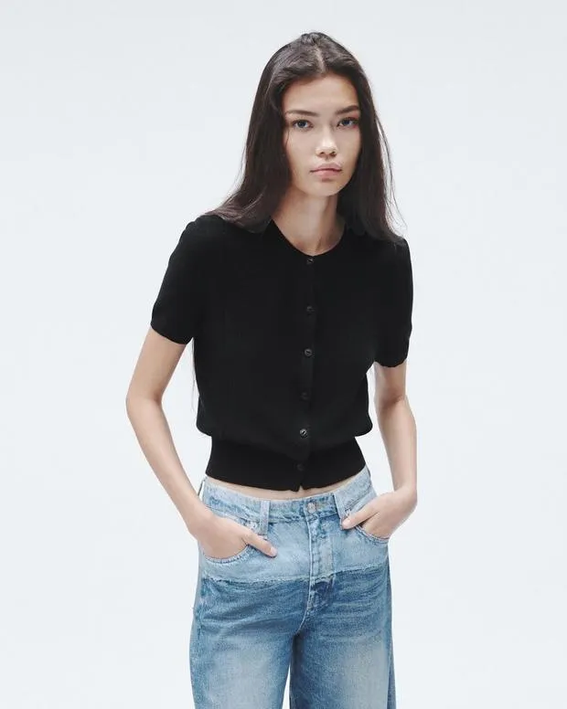 Sweaters and Sweatshirts Women Rag and Bone Dina Cotton Cardigan Black