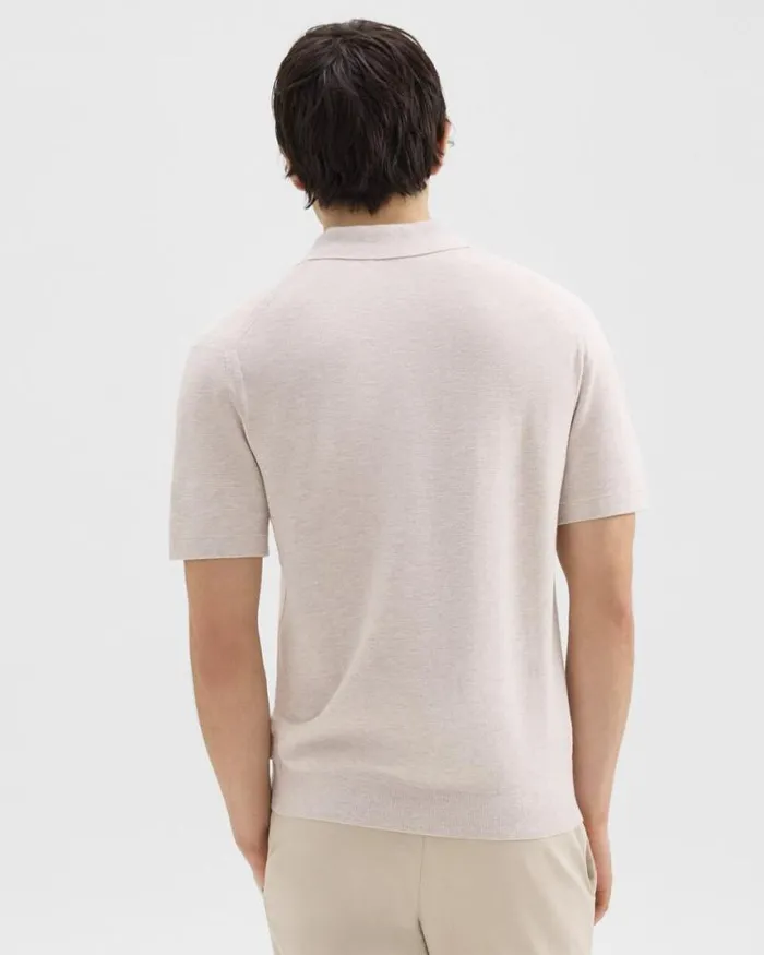Sweaters Cardigans Men Theory Goris Polo Shirt In Piqu Light Bilen Melange Ivory Sweaters Cardigans Men Theory Goris Polo Shirt In Piqu Light Bilen Melange Ivory