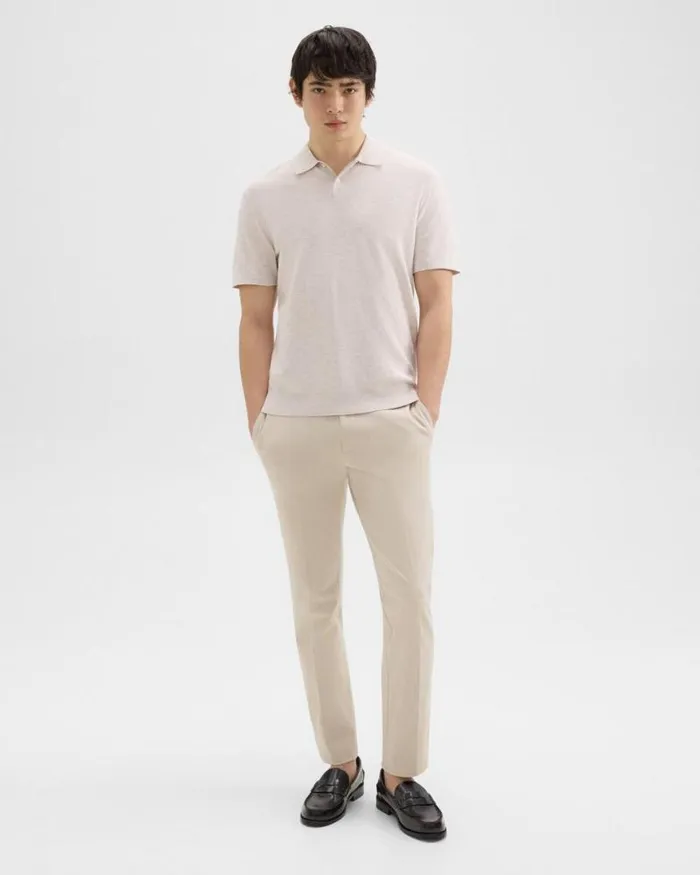 Sweaters Cardigans Men Theory Goris Polo Shirt In Piqu Light Bilen Melange Ivory Sweaters Cardigans Men Theory Goris Polo Shirt In Piqu Light Bilen Melange Ivory