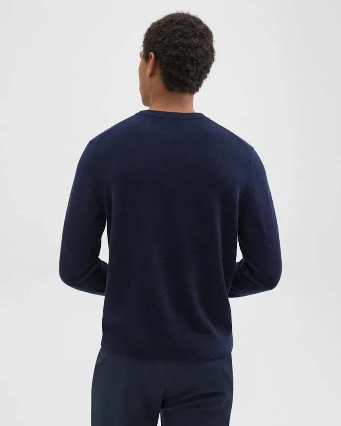 Sweaters Cardigans Men Theory Hilles Crewneck Sweater In Cashmere Baltic