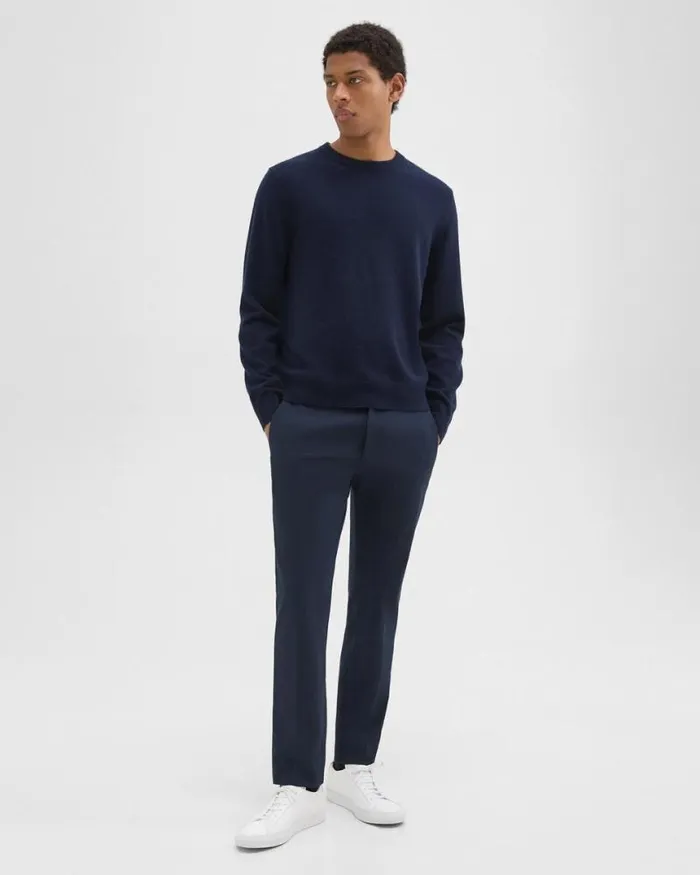Sweaters Cardigans Men Theory Hilles Crewneck Sweater In Cashmere Baltic
