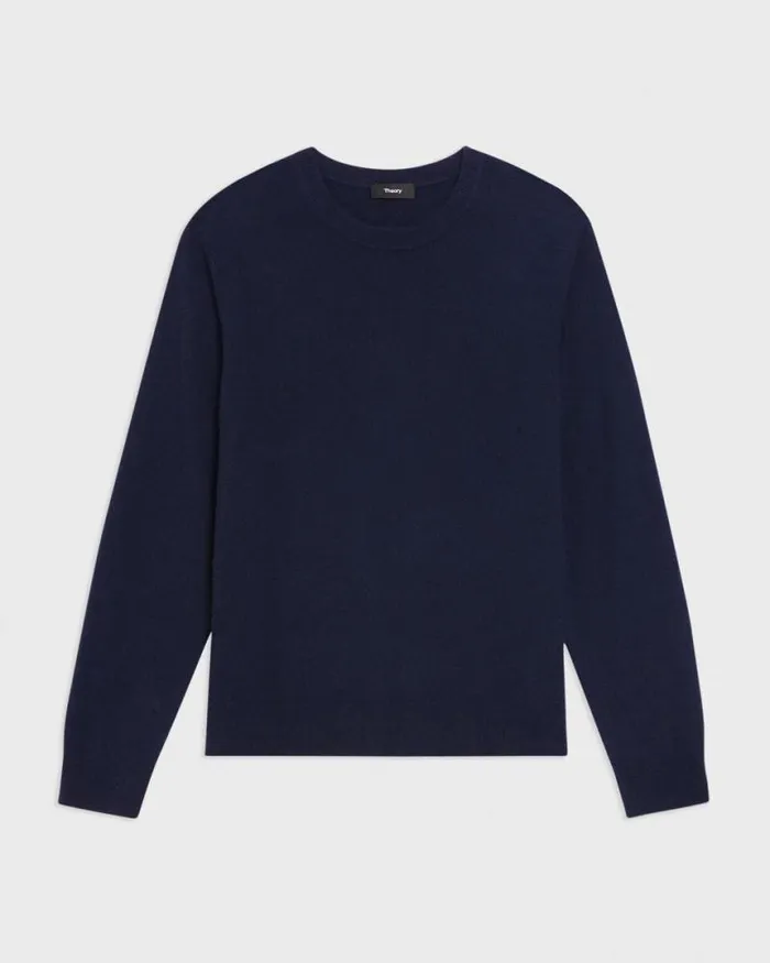 Sweaters Cardigans Men Theory Hilles Crewneck Sweater In Cashmere Baltic