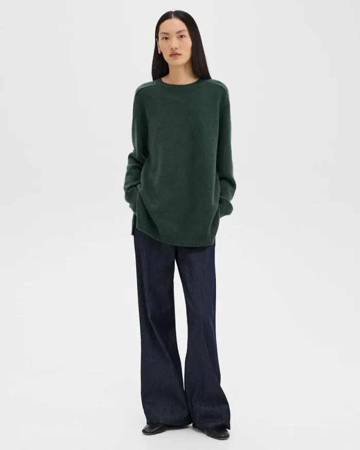Sweaters Cardigans Women Theory Karenia Sweater In Cashmere Hunter Green Sweaters Cardigans Women Theory Karenia Sweater In Cashmere Hunter Green