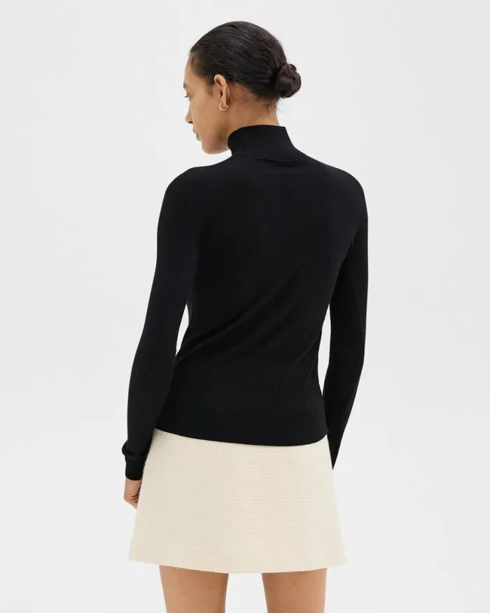 Sweaters Cardigans Women Theory Turtleneck Sweater In Regal Wool Black