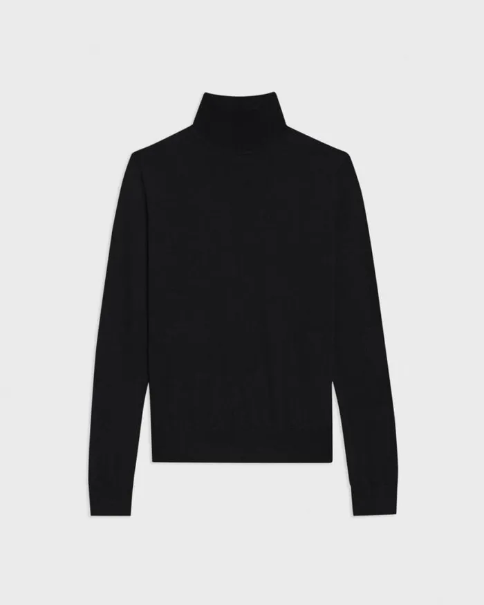 Sweaters Cardigans Women Theory Turtleneck Sweater In Regal Wool Black