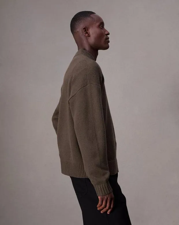Sweaters Men Rag and Bone Clarkson HalfZip Sweater Slate Brown