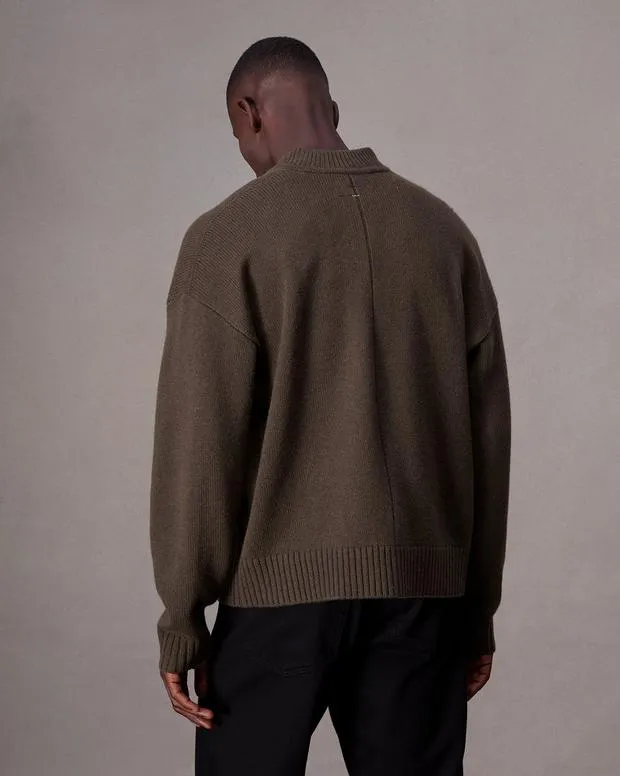 Sweaters Men Rag and Bone Clarkson HalfZip Sweater Slate Brown