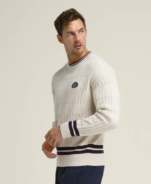 Sweaters Men Wilson Tennis Club Cable Crew Stone Sweaters Men Wilson Tennis Club Cable Crew Stone