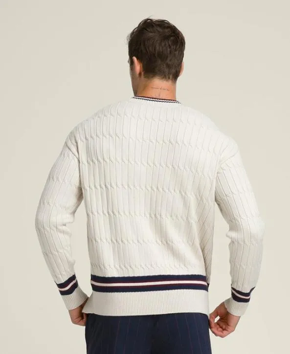 Sweaters Men Wilson Tennis Club Cable Crew Stone Sweaters Men Wilson Tennis Club Cable Crew Stone