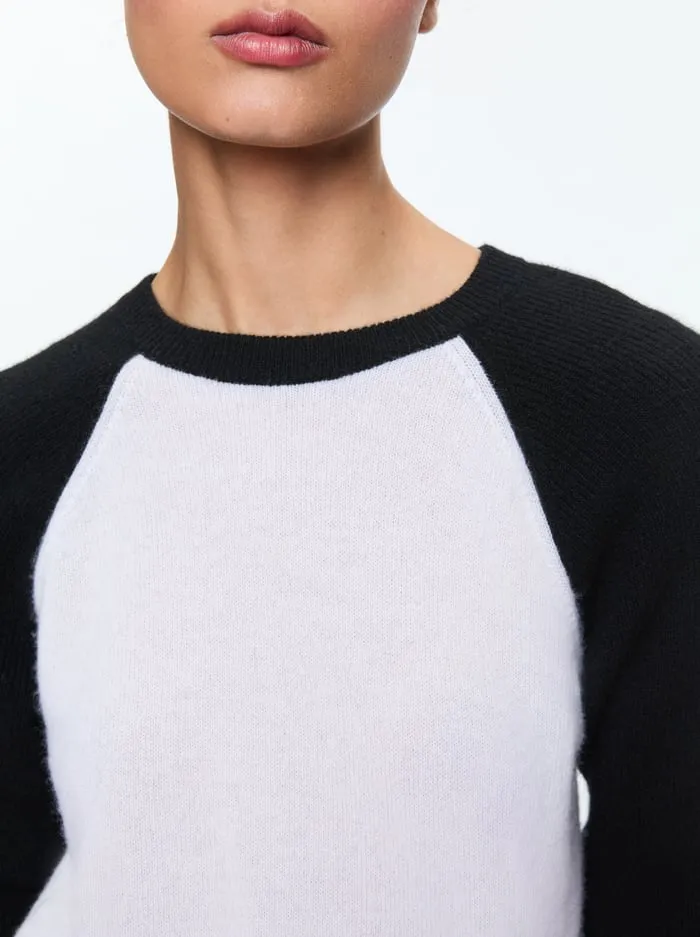 Sweaters Women Alice Olivia Amari Shrunken Raglan Ecrublack